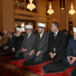 Российские гости на пятничной проповеди в центральной мечети Бейрута Мухаммада аль-Амин вместе с главным муфти ЛР Мухаммедом Рашидом Каббани и представителями Совета улемов республики